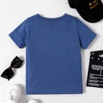 Kid Girl/Boy Letter Embroidered Short-sleeve Tee  Deep Blue image 2