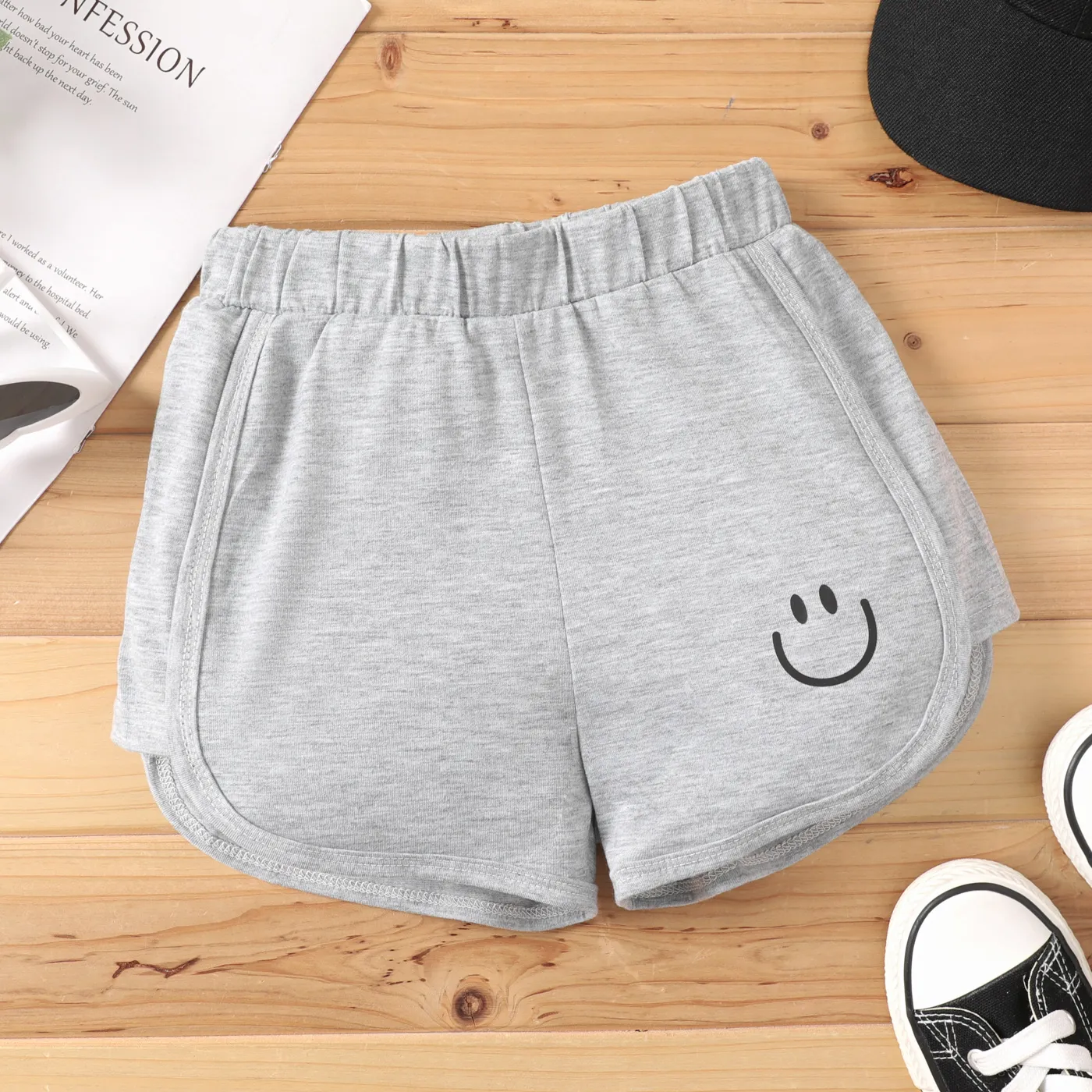 Kid Girl Sports Shorts Grey