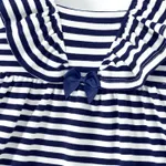 Toddler Girl Bow Decor Striped Ruffled Tank Dress  image 5