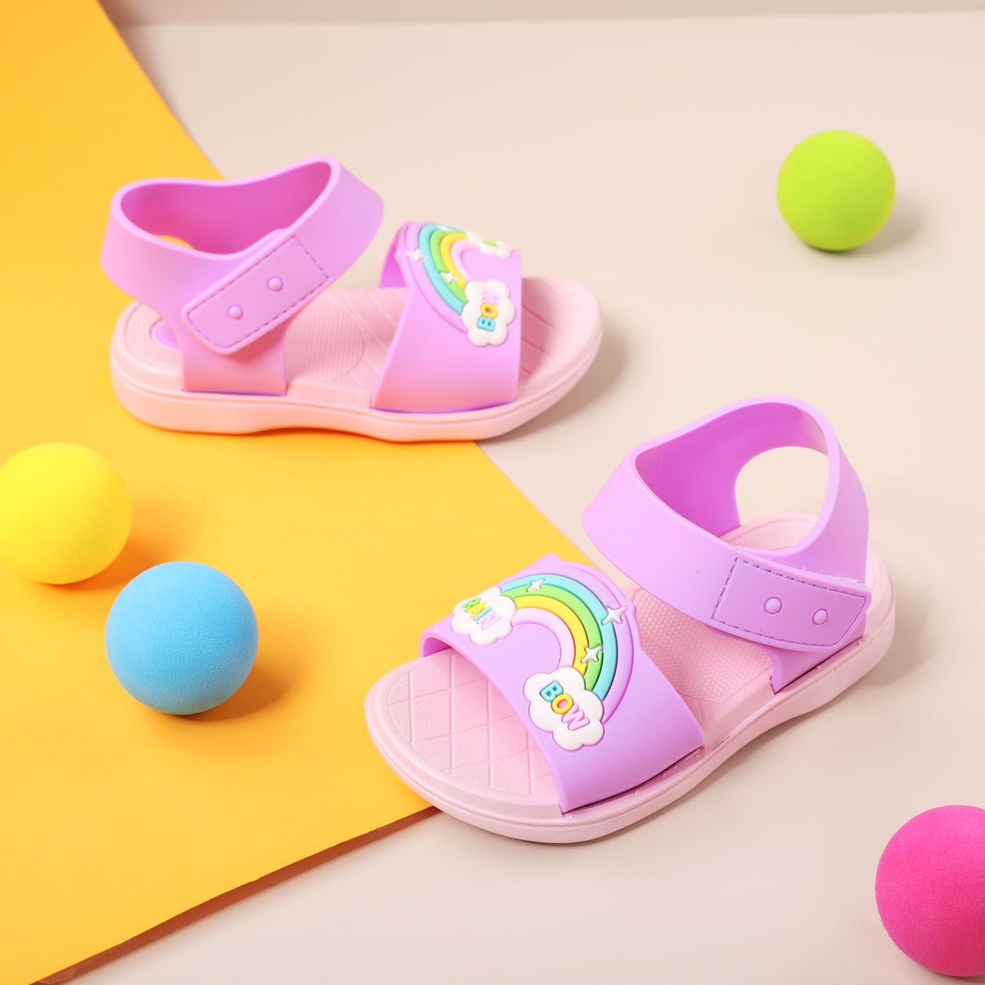 

Toddler/Kid Cute Rainbow Pattern Sandals