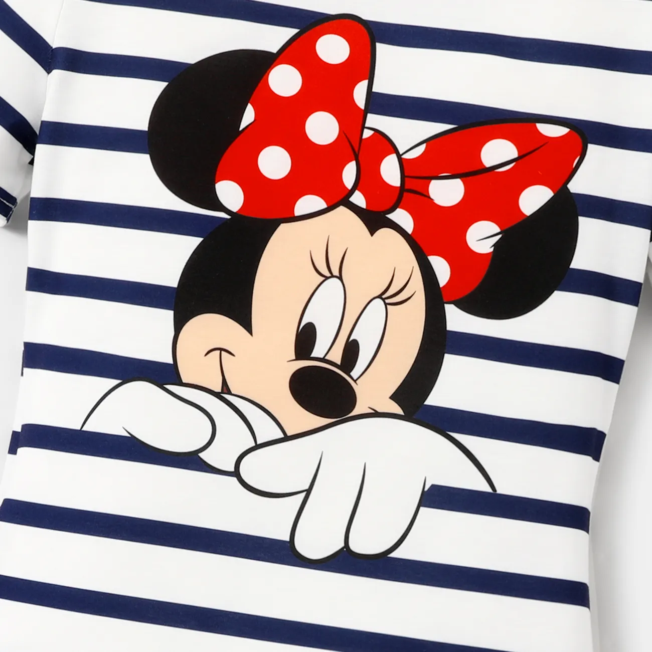 Disney Mickey and Friends Looks familiares Manga corta Conjuntos combinados para familia Tops rayas de colores big image 1