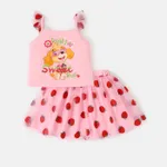 PAW Patrol Toddler Girl 2pcs Character Print Flutter-sleeve Top and Strawberry Pattern Mesh Overlay Skirt Set  image 6