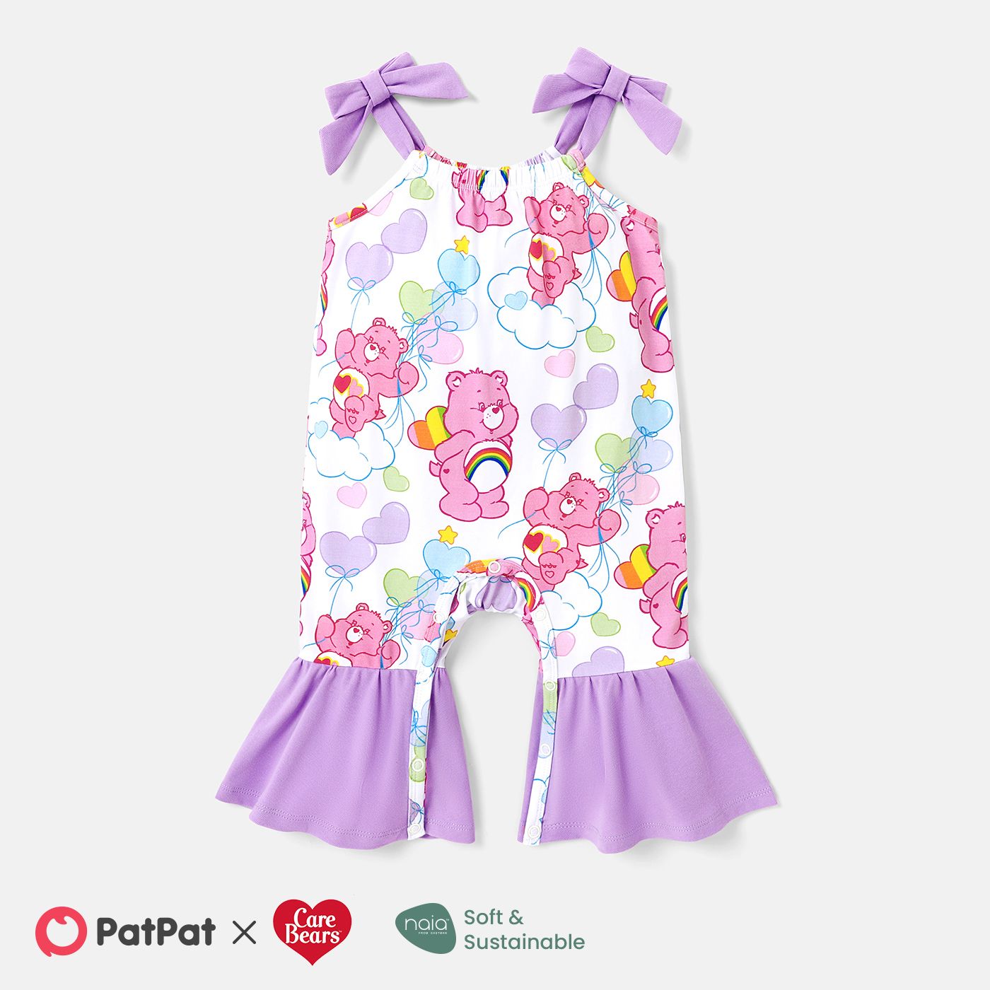 

Care Bears Baby Girl Ruffle Hem Bow Cami Jumpsuit