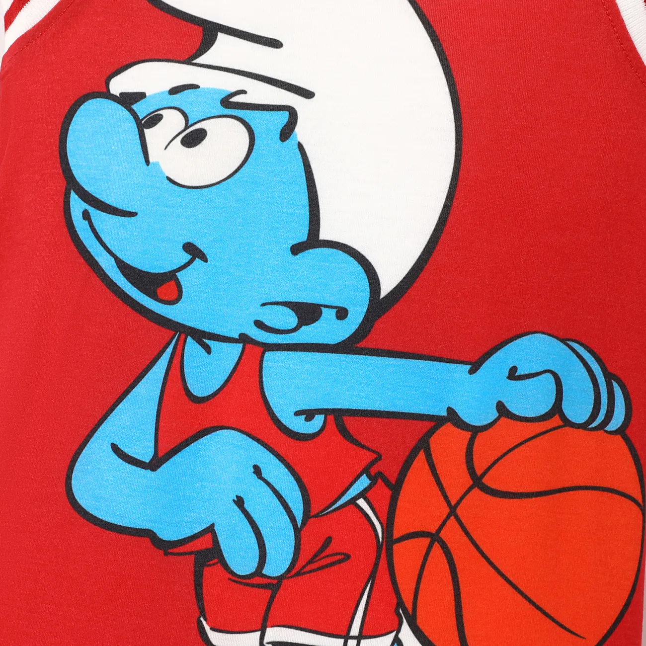 The Smurfs Baby Boy Naia™ Character Print Tank Jumpsuit Red big image 1