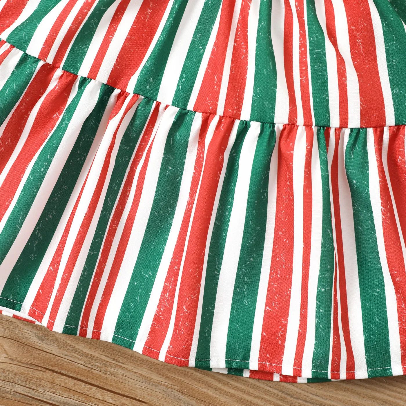 2pcs Toddler Girl Stripe Panel Bow Front Ruffled Tank Dress with Headband Red image 5