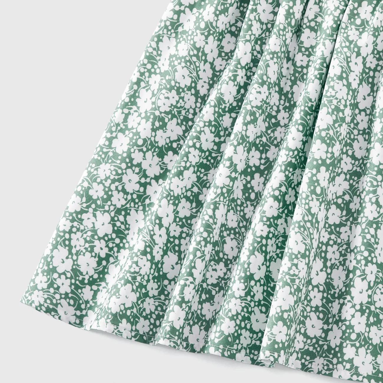 Dia da Mãe Look de família Flores isoladas Manga curta Conjuntos de roupa para a família Conjuntos Verde/Branco big image 1