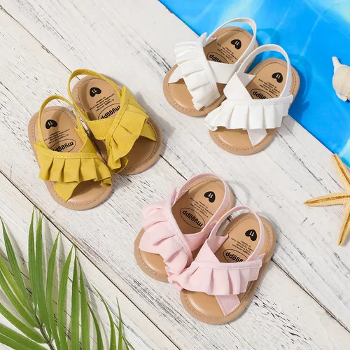 Baby Ruffle Sweet Solid Toddler Sandals 