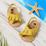 Baby Ruffle Sweet Solid Toddler Sandals  Yellow