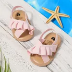 Baby Ruffle Sweet Solid Toddler Sandals  Pink