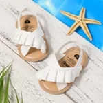 Baby Ruffle Sweet Solid Toddler Sandals  White