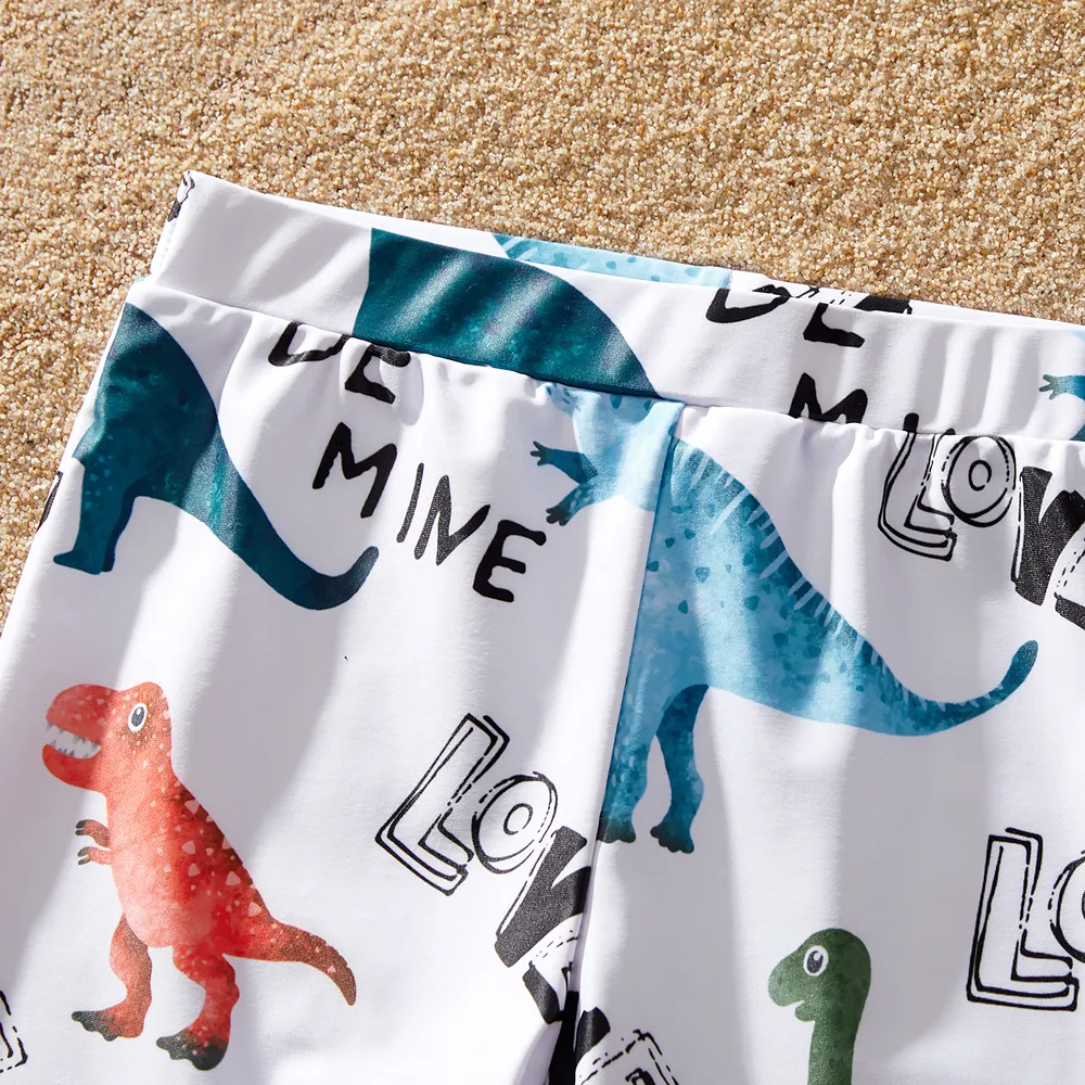 Family Matching Dinosaur Print Ruffled Two-piece Swimsuit or Swim Trunks Shorts big image 4