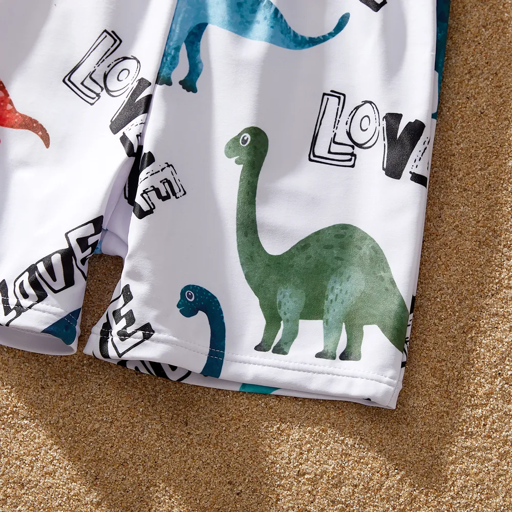 Family Matching Dinosaur Print Ruffled Two-piece Swimsuit or Swim Trunks Shorts big image 14
