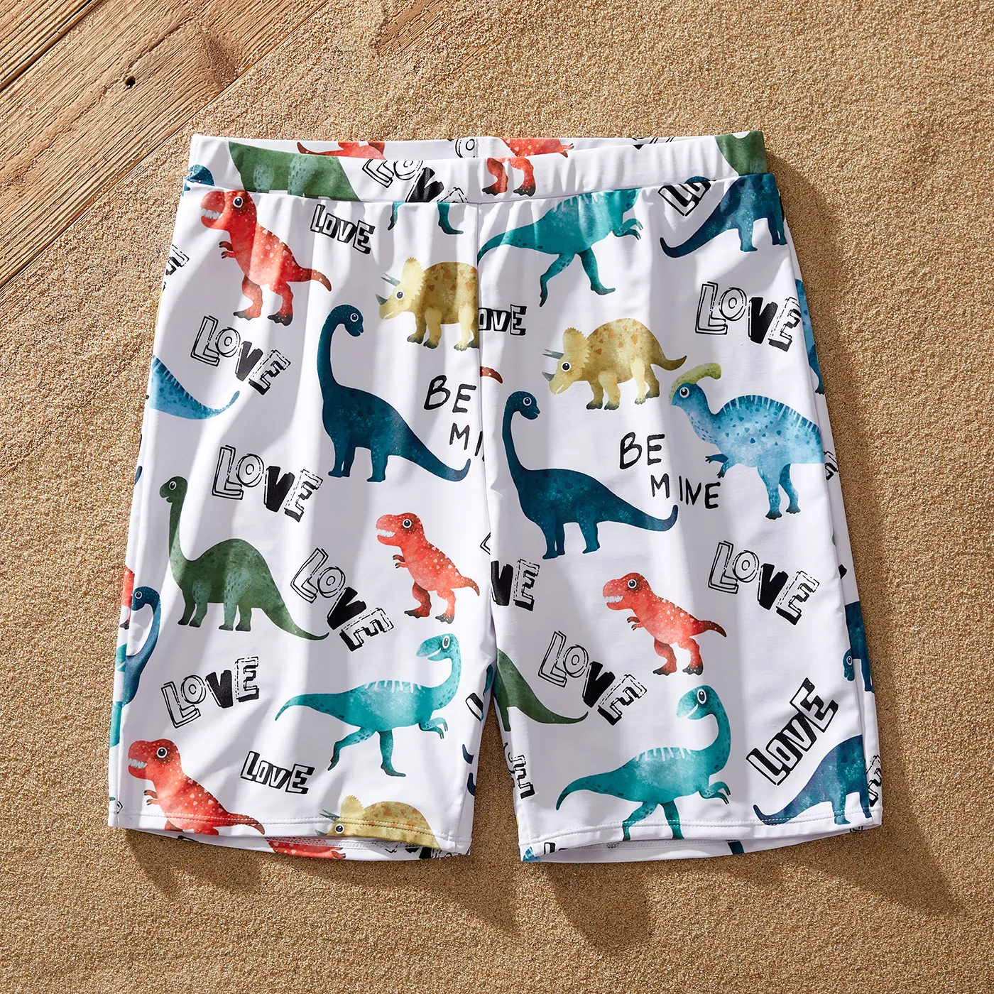 Family Matching Dinosaur Print Ruffled Two-piece Swimsuit or Swim Trunks Shorts  big image 12