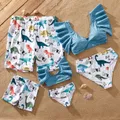 Family Matching Dinosaur Print Ruffled Two-piece Swimsuit or Swim Trunks Shorts  image 2