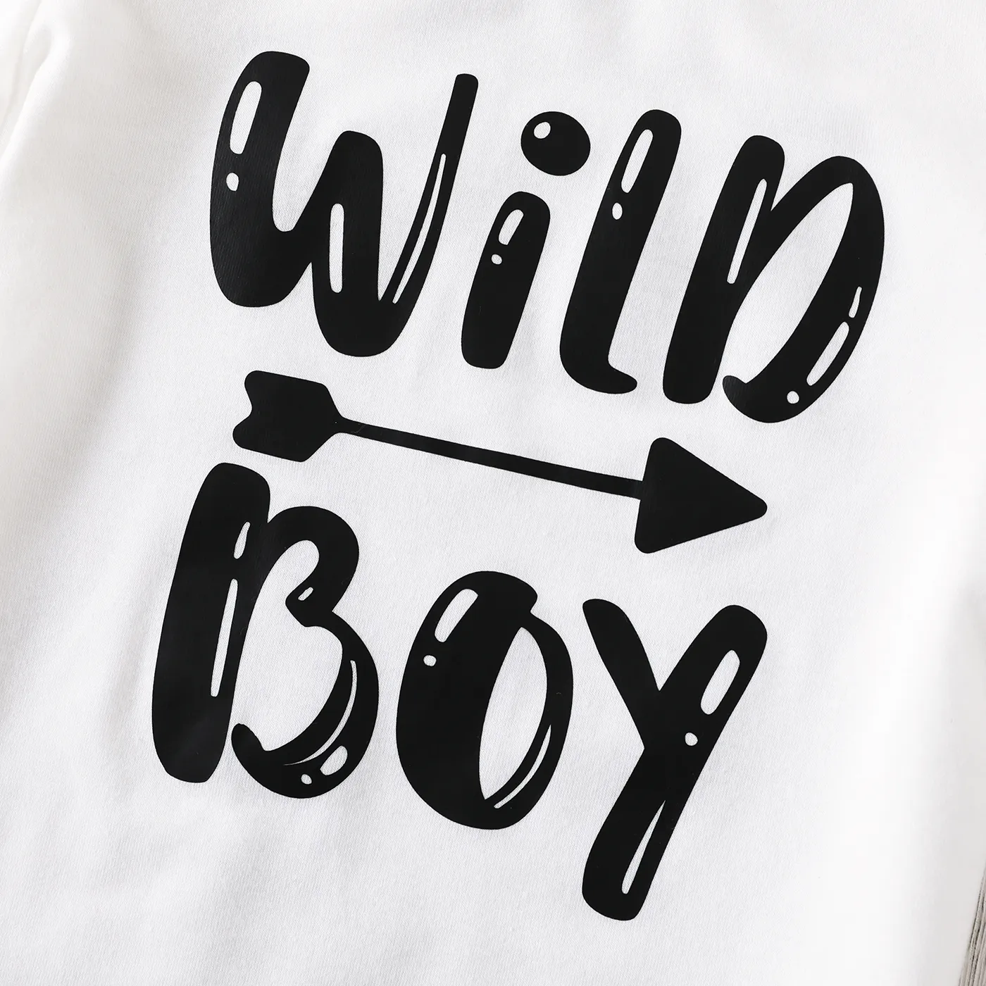 2pcs Toddler Boy Letter Print Short-sleeve Tee and Geo Pattern Overall Romper Set   Coffee image 5