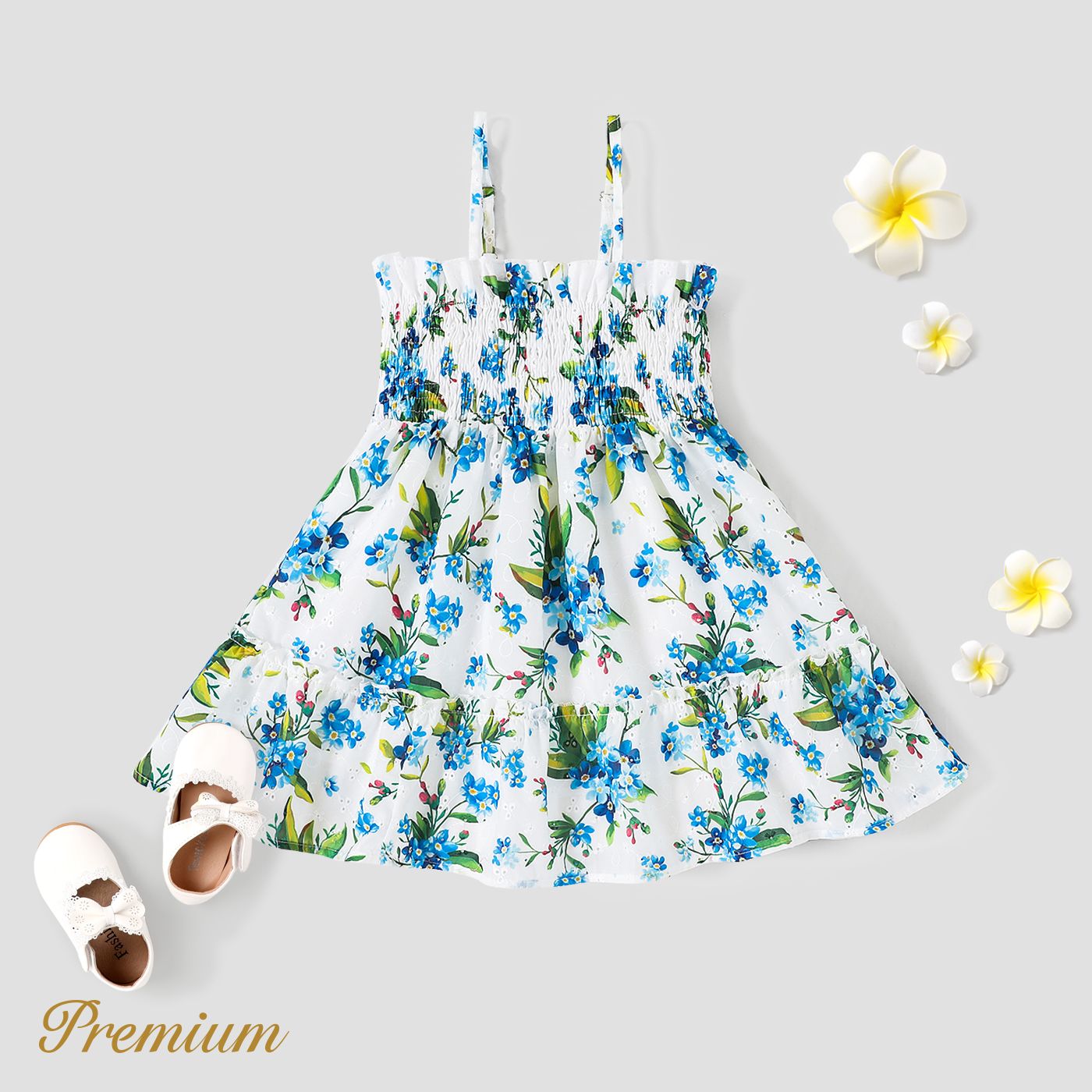 Toddler Girl Allover Floral Print Smocked Slip Dress