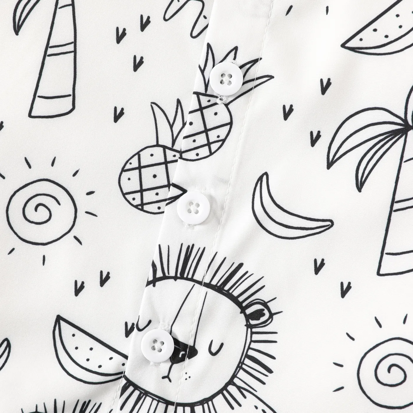 2pcs Toddler Boy Allover Print Short-sleeve Shirt and 100% Cotton Shorts Set White image 4