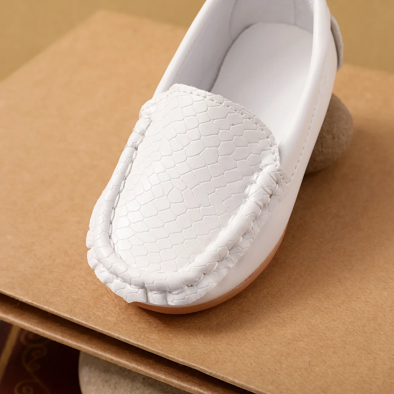 Toddler/Kid Soft Sole Non-slip Texture Solid Shoes White big image 1