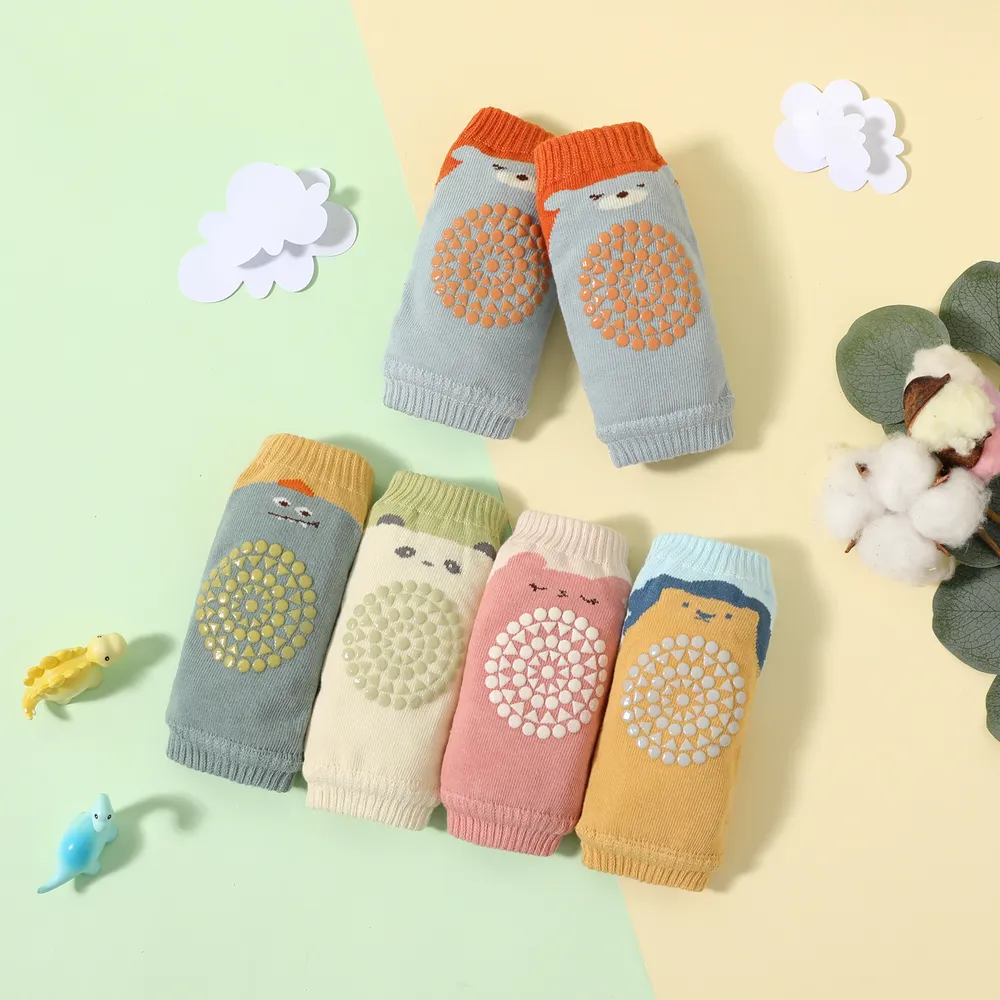 Baby Crawling Dispensing Animal Pattern Non-slip Eyelet Breathable Knee Pads big image 7