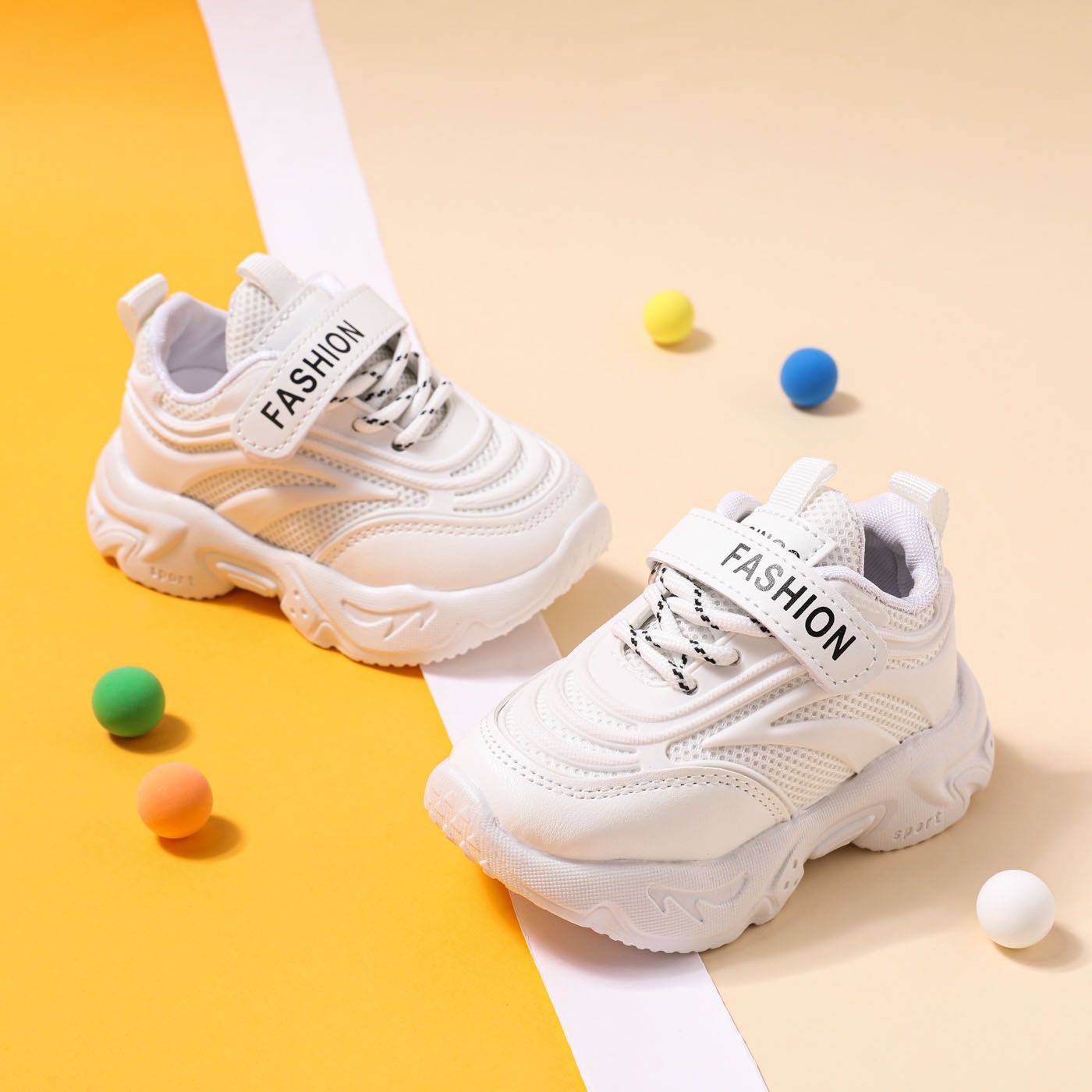 Lettres Pour Tout-petits / Enfants Imprimer Velcro Antidérapant Respirant Chaussures Sportives