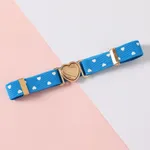 Niño pequeño / niña Patrón cardíaco Elástico Ajustable Cintura elástica Azul Claro