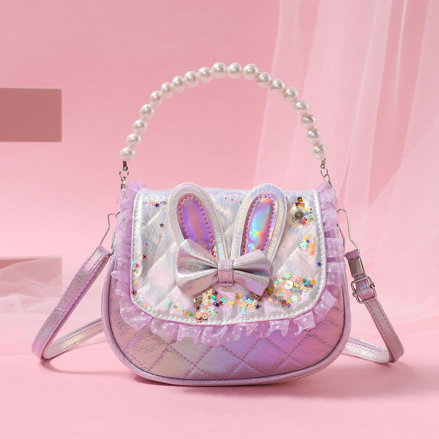 

Rabbit Ears Pearl Convertible Bag for Toddler/Kid Hand-carrying and Cross-body