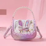 Rabbit Ears Pearl Convertible Bag for Toddler/Kid Hand-carrying and Cross-body Light Purple