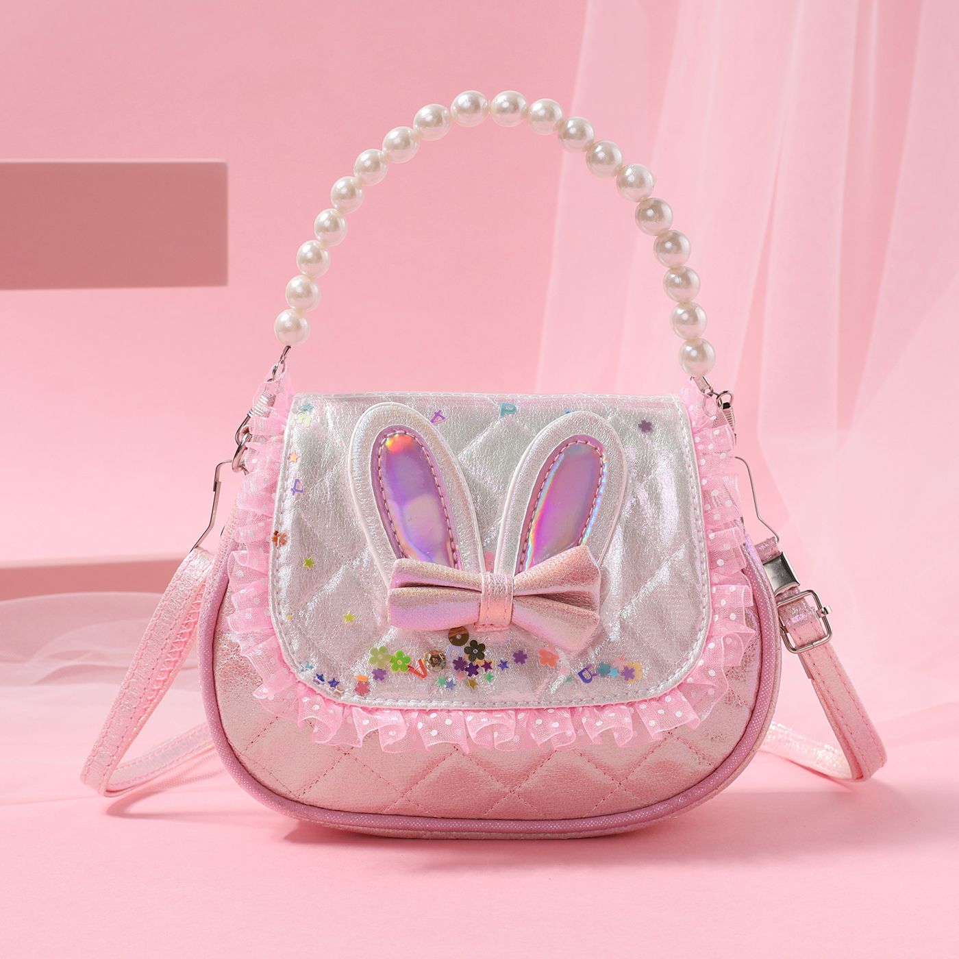 

Rabbit Ears Pearl Convertible Bag for Toddler/Kid Hand-carrying and Cross-body