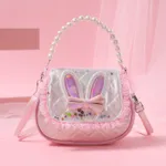 Rabbit Ears Pearl Convertible Bag for Toddler/Kid Hand-carrying and Cross-body Pink