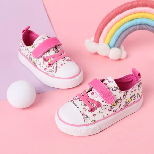 Toddler/Kid Rainbow & Horse Print Velcro Flat Casual Shoes