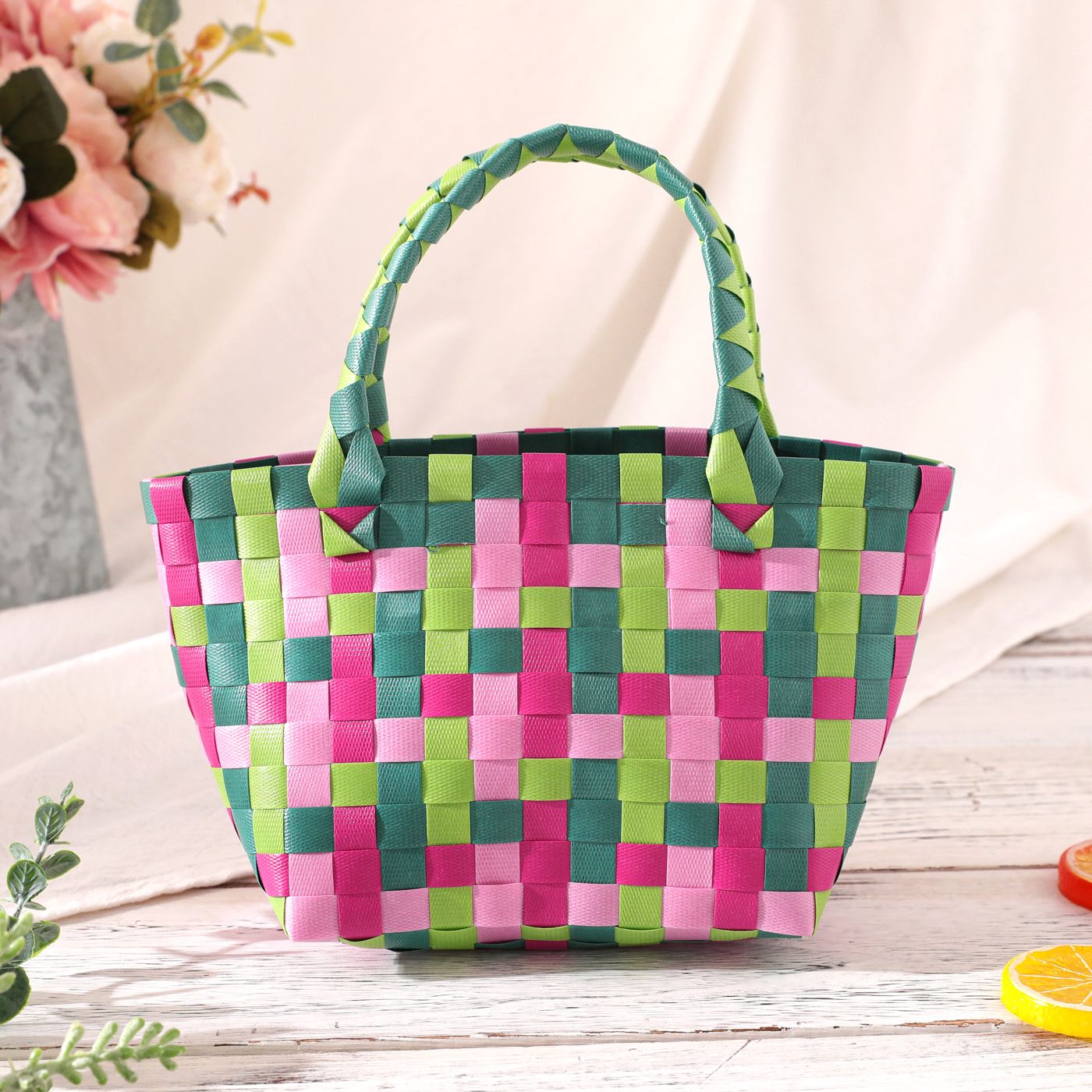 

Toddler/Kid Girl Large Capacity Outdoor Woven Basket