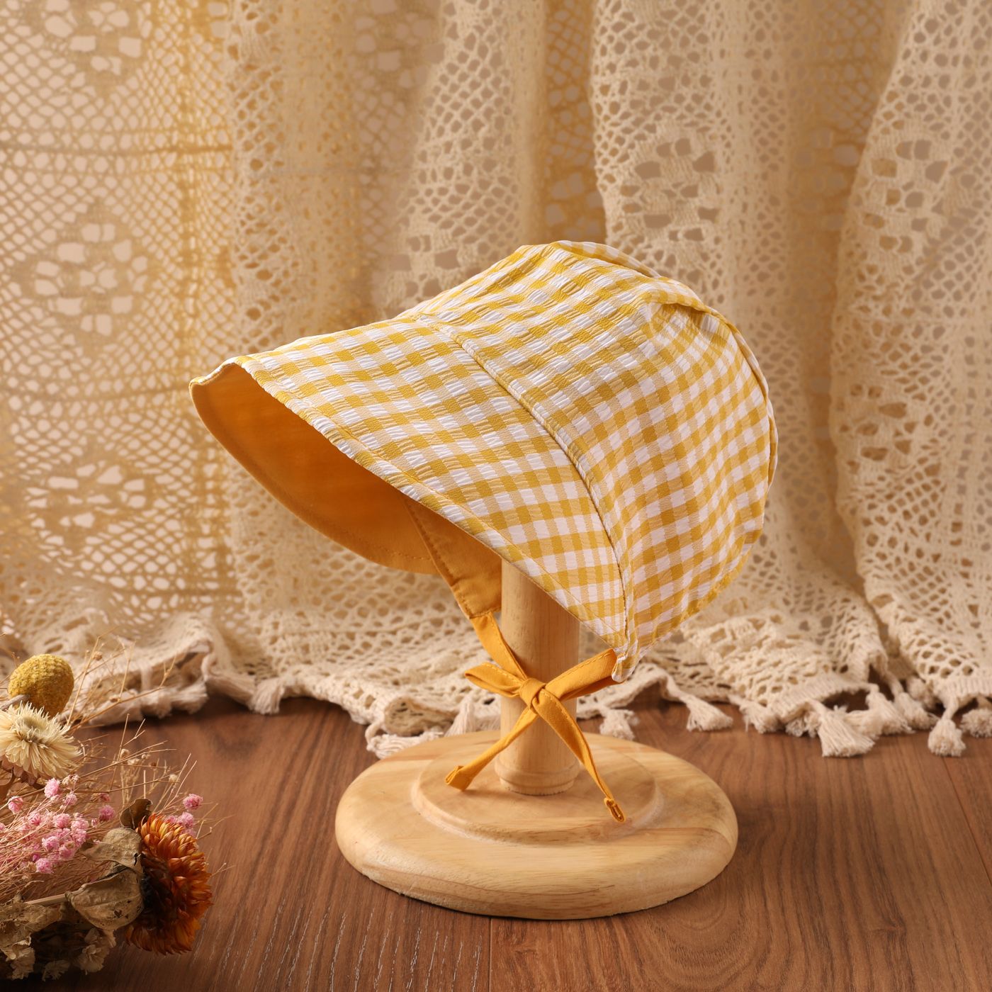 

Baby Girl 100% Cotton Plaid Hat