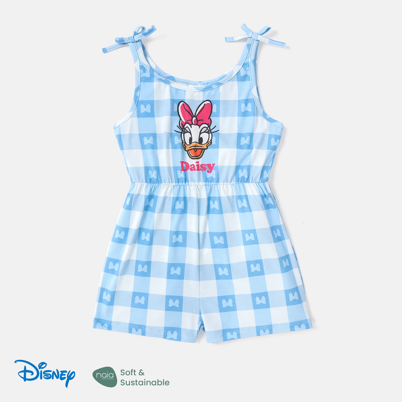 

Disney Mickey and Friends Toddler/Kid Girl Tie Shoulder Naia™ Plaid Romper