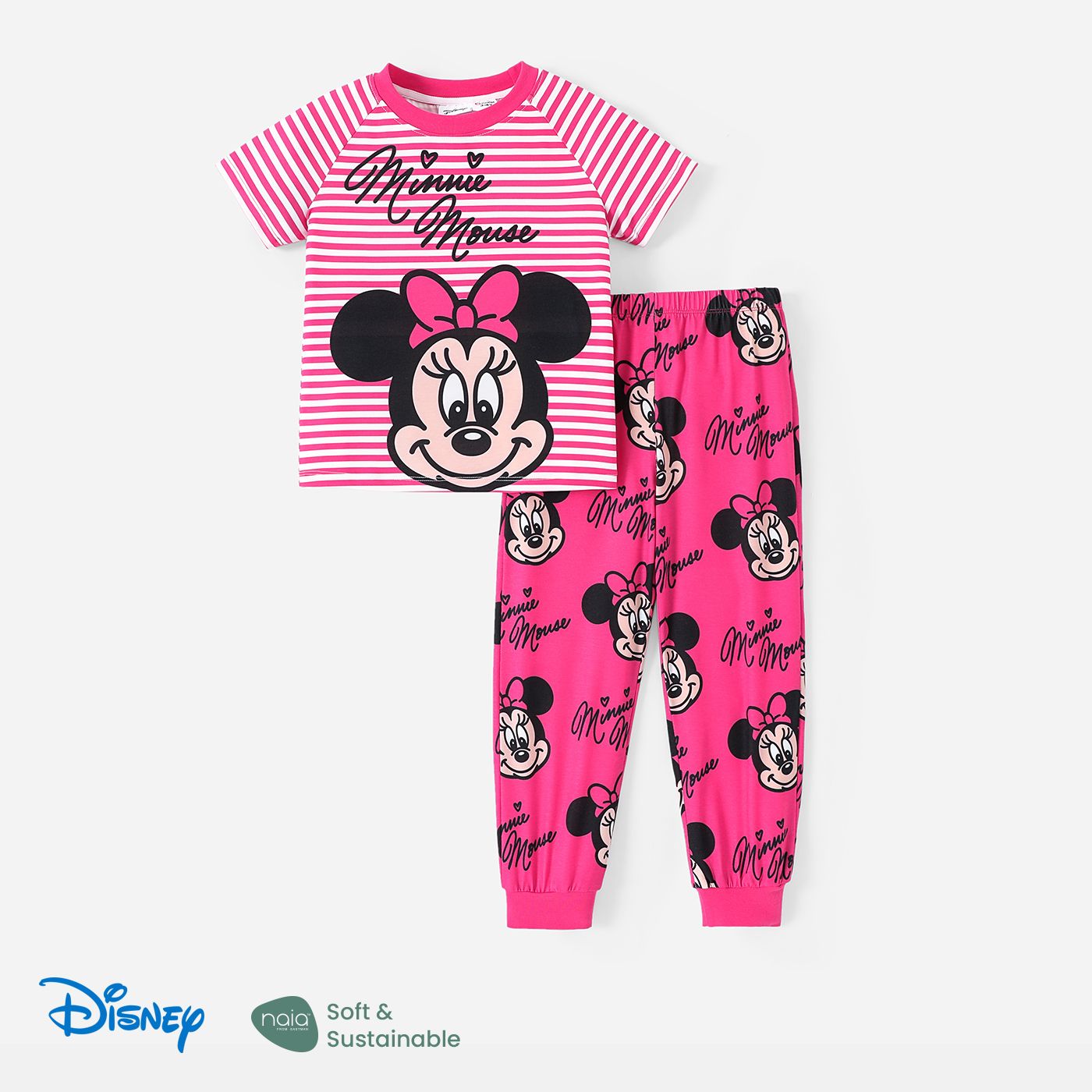 

Disney Mickey and Friends Toddler Girl/Boy 2pcs Naia™ Character & Stripe Print Short-sleeve Tee and Pants Set