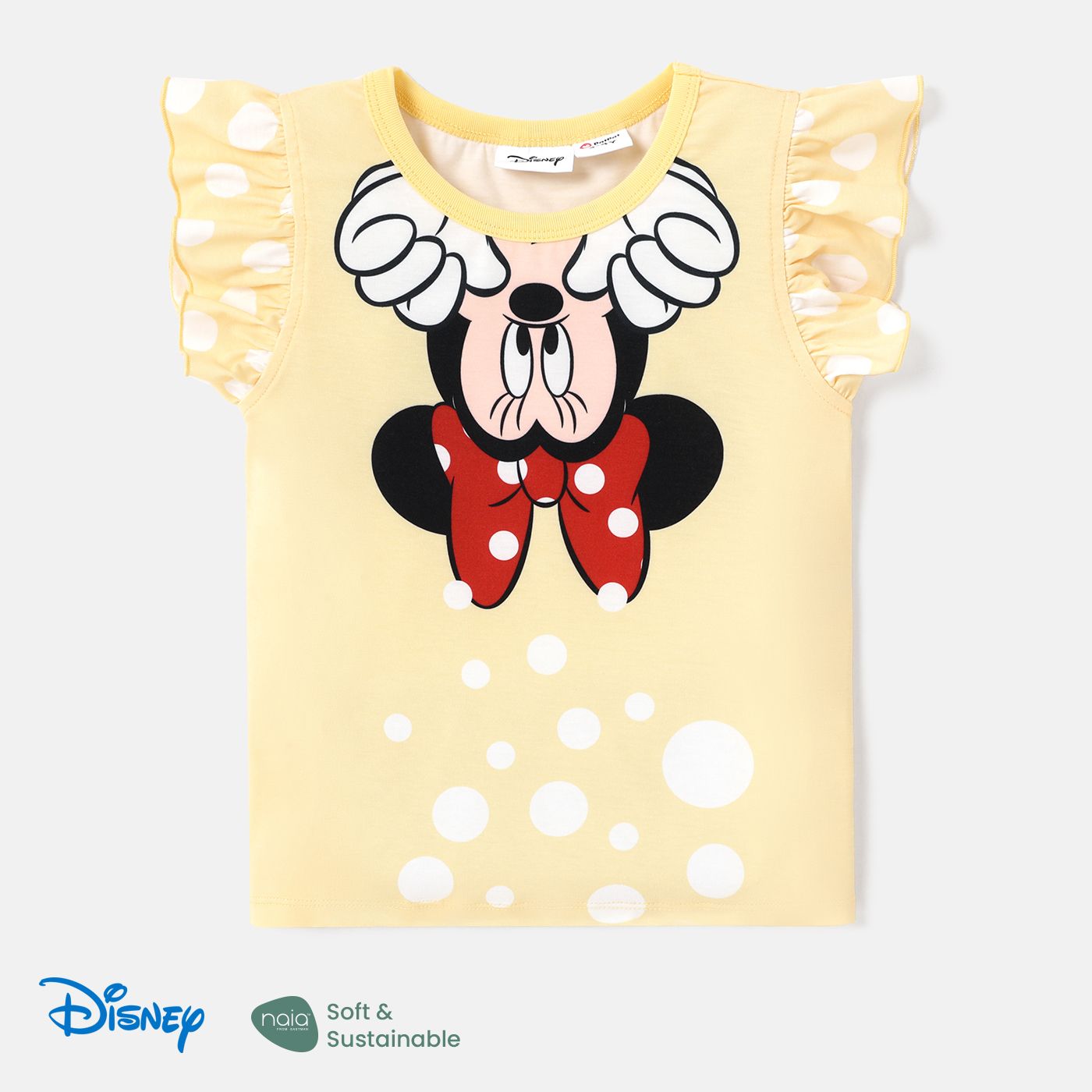 

Disney Mickey and Friends Toddler Girl Character Print Naia™ Flutter-sleeve Tee