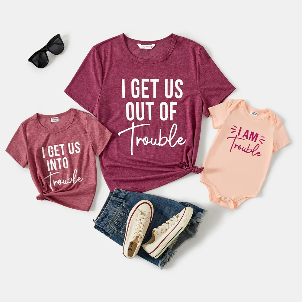 Mommy and Me Letter Print Short-sleeve Tee big image 2