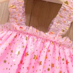Kid Girl Stars Pattern Mesh Ruched Slip Fairy Dress  image 4