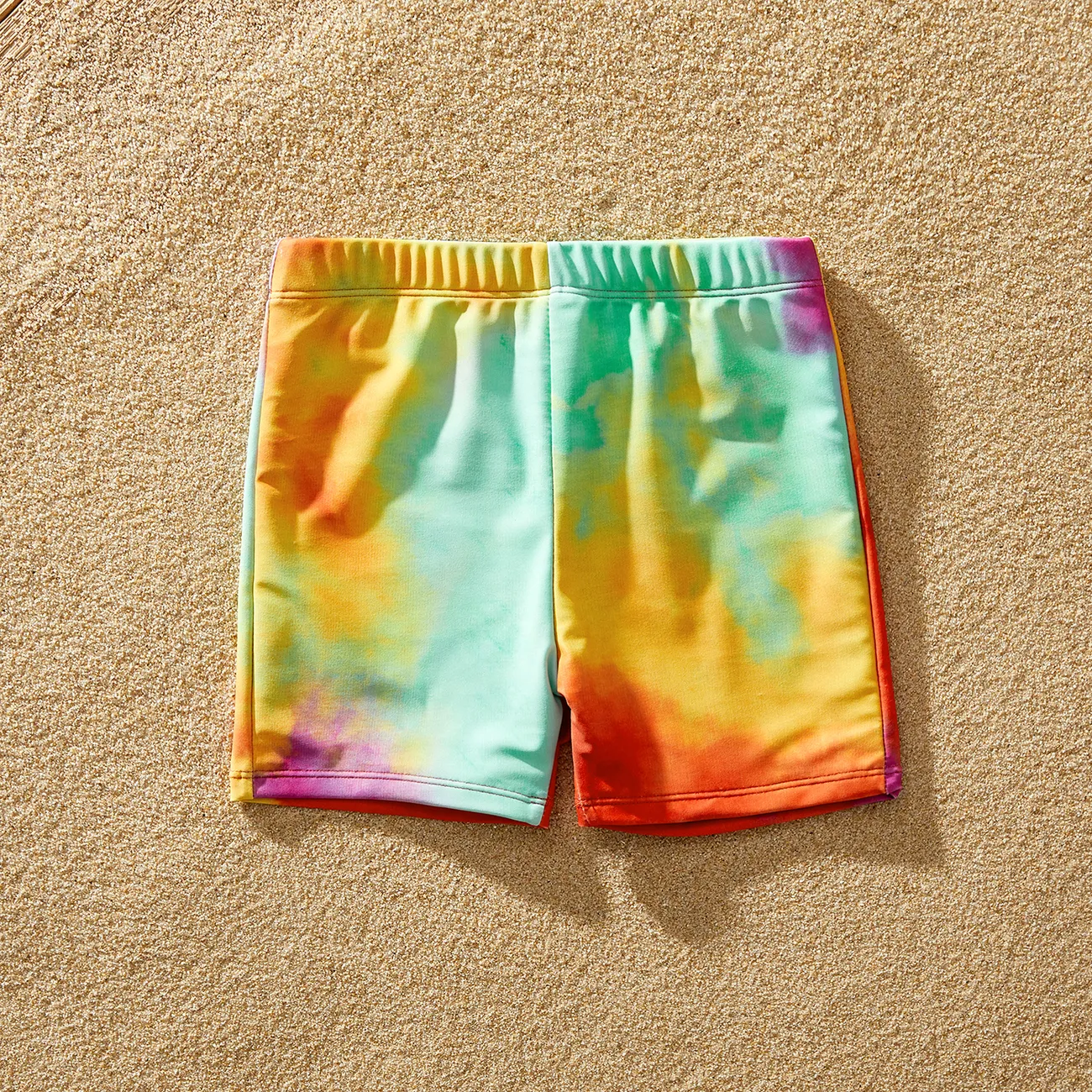 Family Matching Tie Dye Cut Out Waist One-Shoulder One-piece Swimsuit or Swim Trunks Shorts MultiColour big image 1