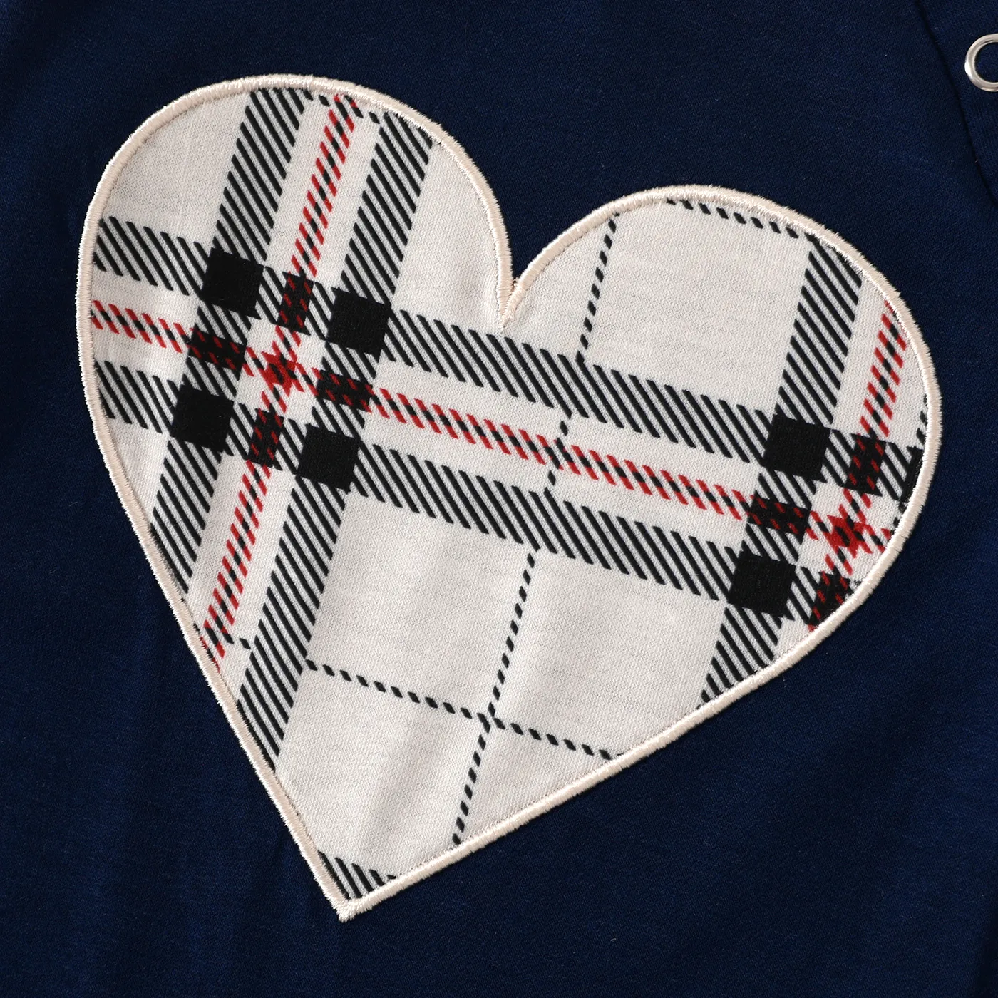 Family Matching School Grid Letter Print Patch Long Sleeve Pajamas Sets (Flame Resistant) Blue image 3