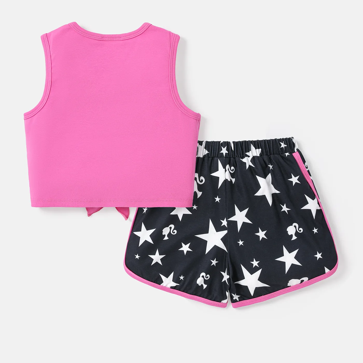 Barbie 2 unidades Criança Menina Bainha assimétrica Básico conjuntos de camisetas preto/rosa image 2