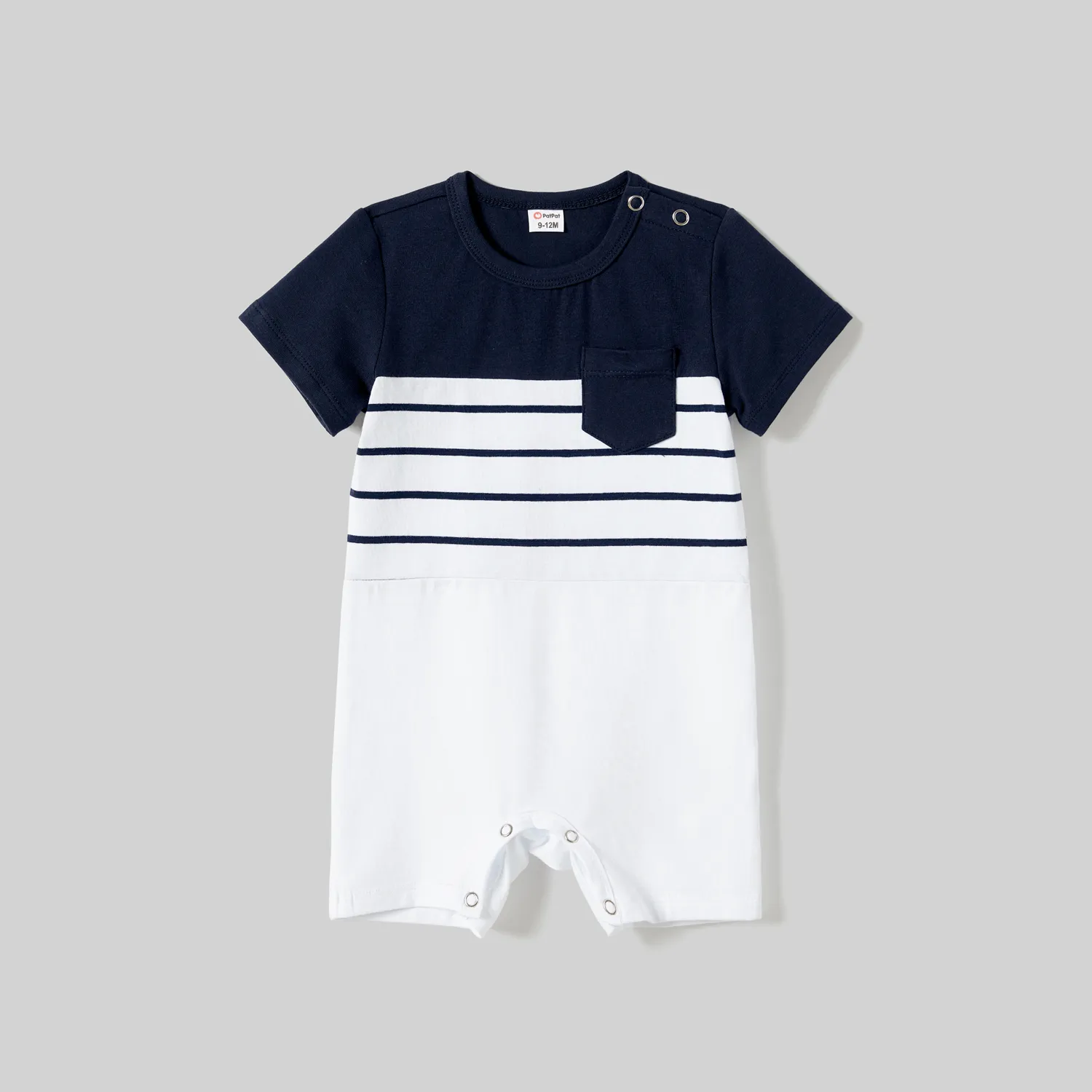 Family Matching Striped Panel Belted Tank Dresses and Cotton Colorblock Short-sleeve T-shirts Sets  image 1