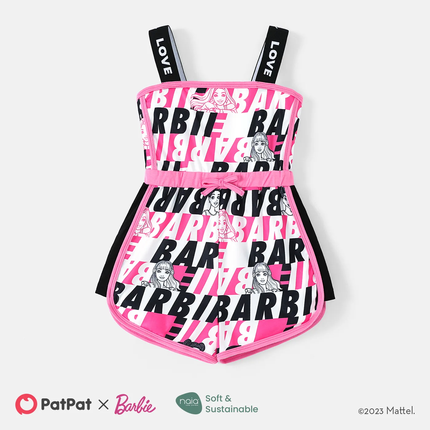 Barbie Toddler Menina Naia™ Carta Imprimir Slip Romper  big image 1