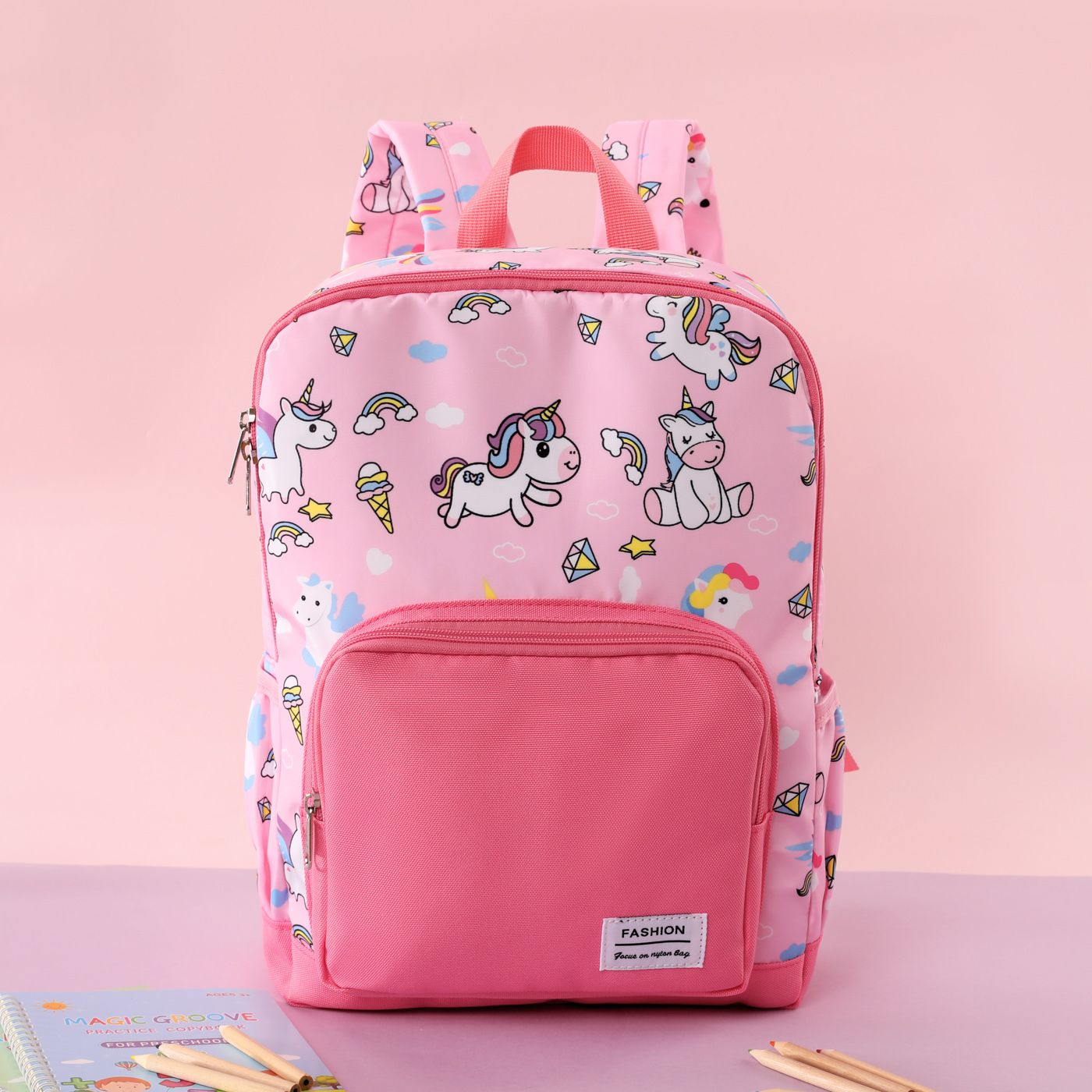 

Toddler/Kid Girl Unicorn Print Convenient and Large Capacity Backpack with Double Shoulder Straps