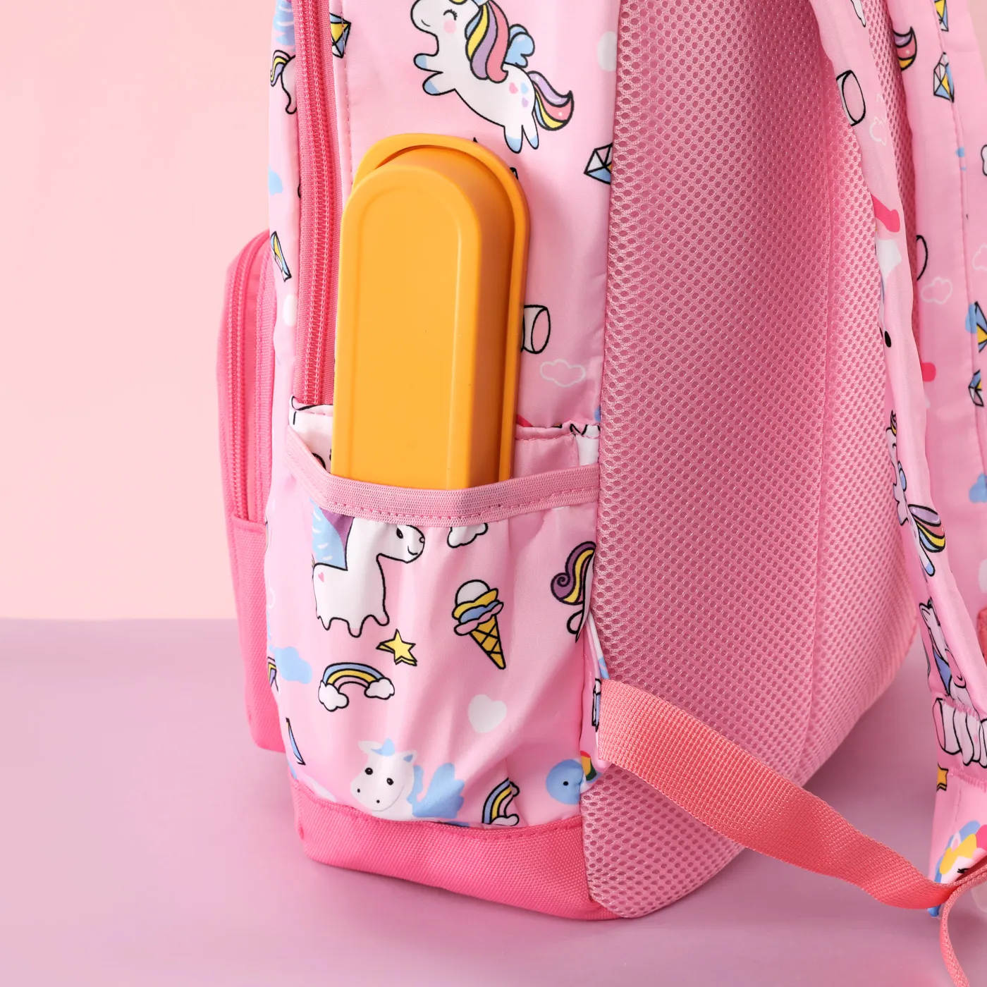 Toddler/Kid Girl Unicorn Print Convenient and Large Capacity Backpack with Double Shoulder Straps Pink image 5