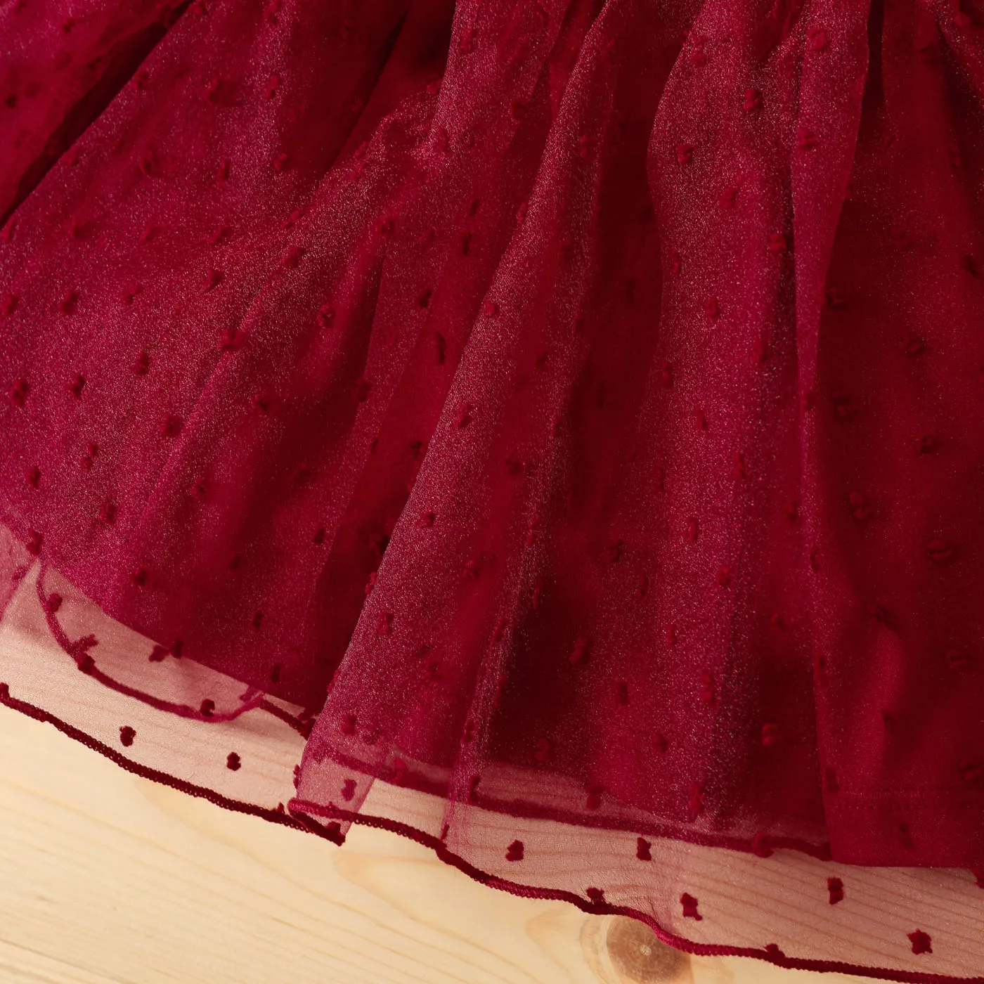 Bebé Extremidades franzidas Bonito Sem mangas Vestidos Borgonha image 5