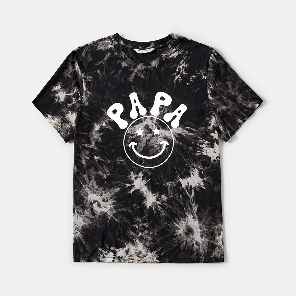 Family Matching Letter Print Tie Dye Short-sleeve Cotton Tee big image 13