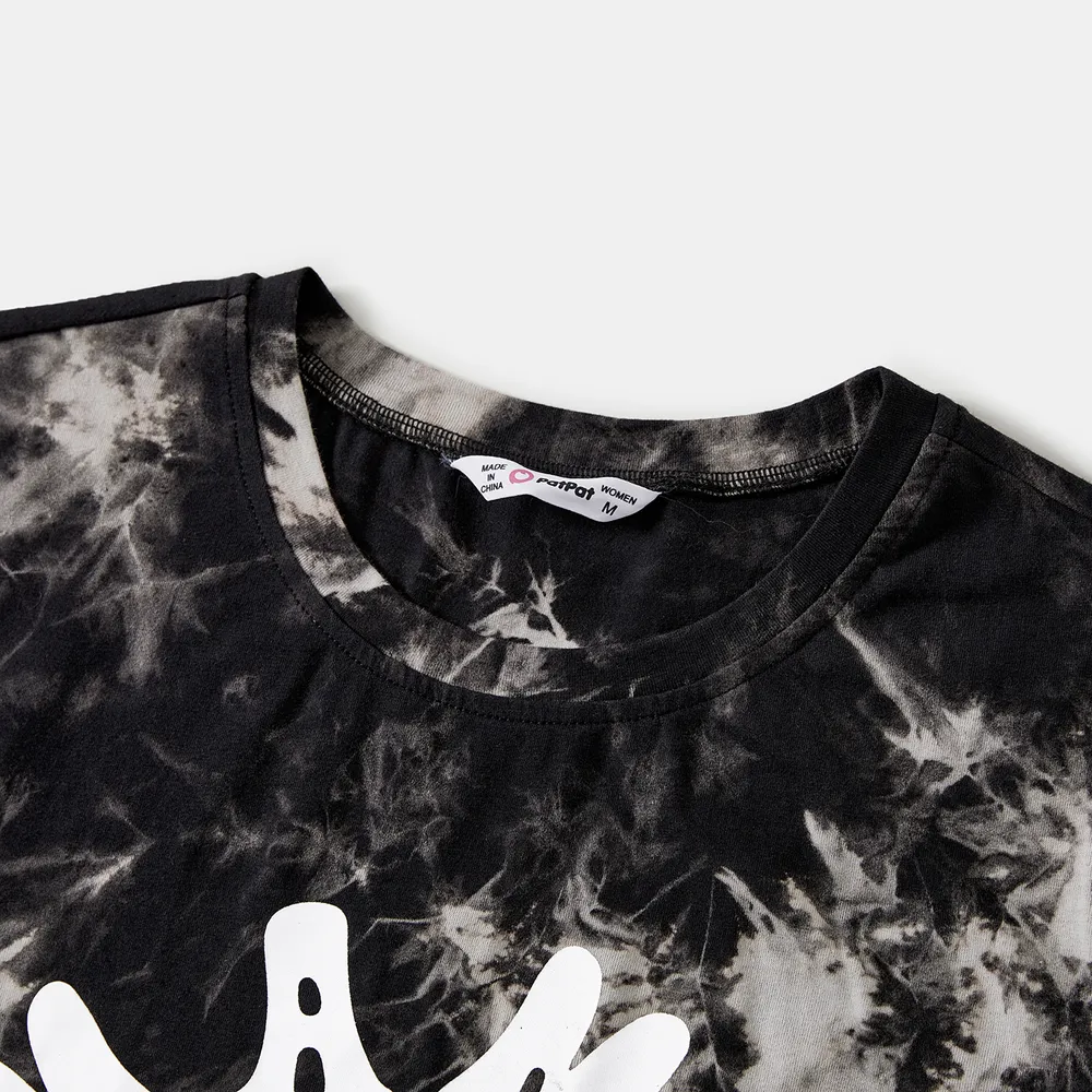 Family Matching Letter Print Tie Dye Short-sleeve Cotton Tee big image 12