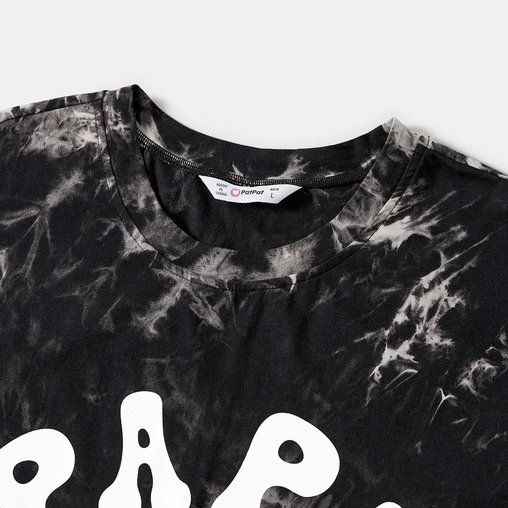 Family Matching Letter Print Tie Dye Short-sleeve Cotton Tee big image 15