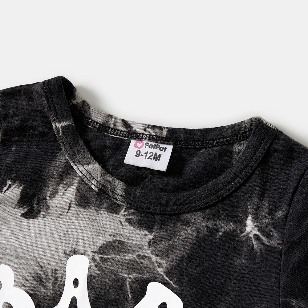 Family Matching Letter Print Tie Dye Short-sleeve Cotton Tee big image 4