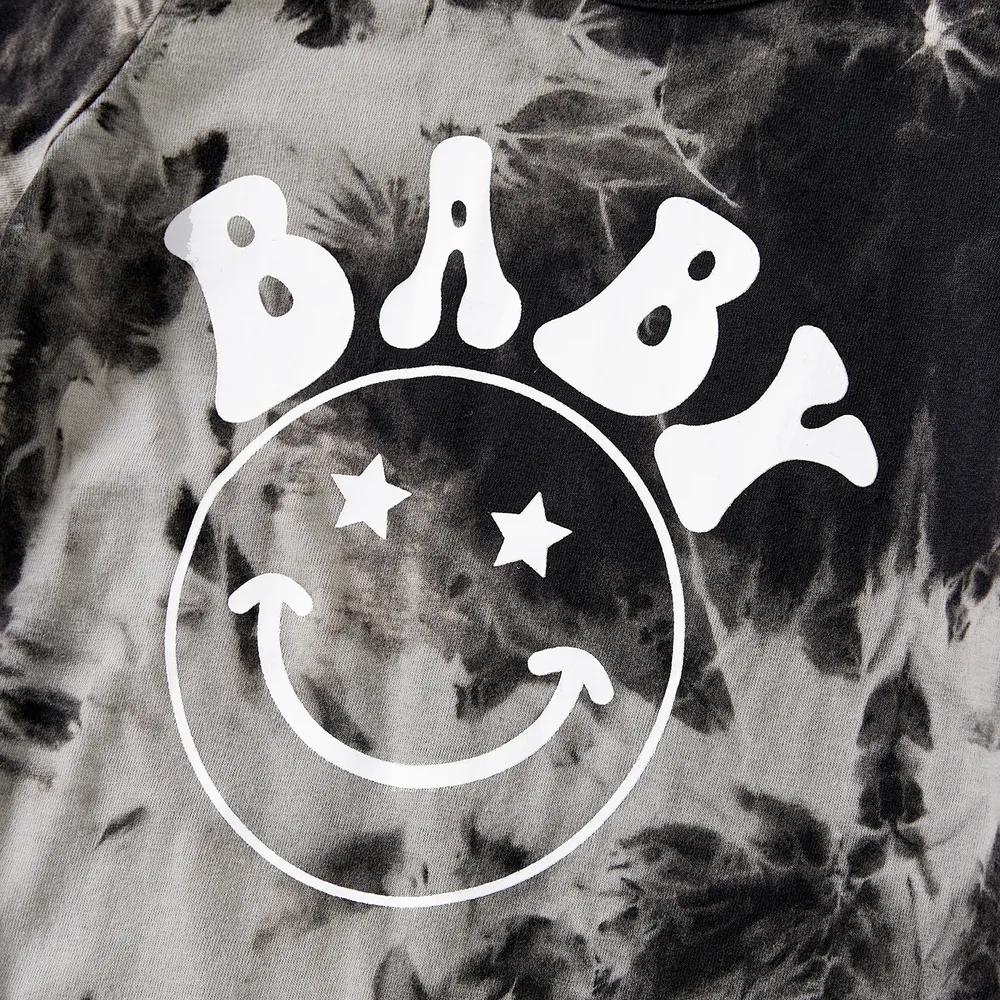 Family Matching Letter Print Tie Dye Short-sleeve Cotton Tee big image 3